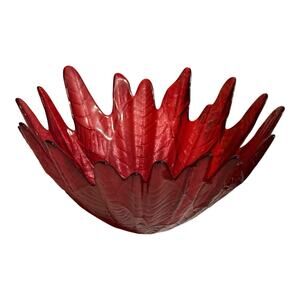 Bowl Unique Red Ruby Poinsettia Starburst Akcam Turkish